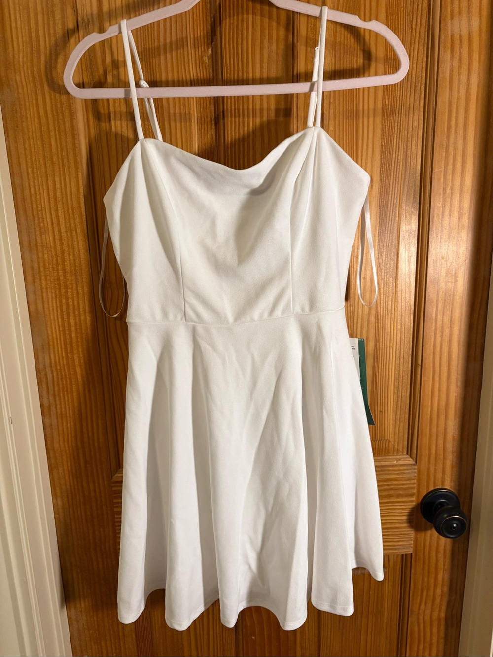 B. Smart White Spaghetti Strap Mini Dress